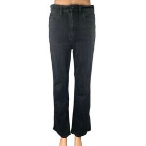 Uniqlo Women's Black High Waisted Flared Bootcut Leg Denim Jeans Pants Size 26